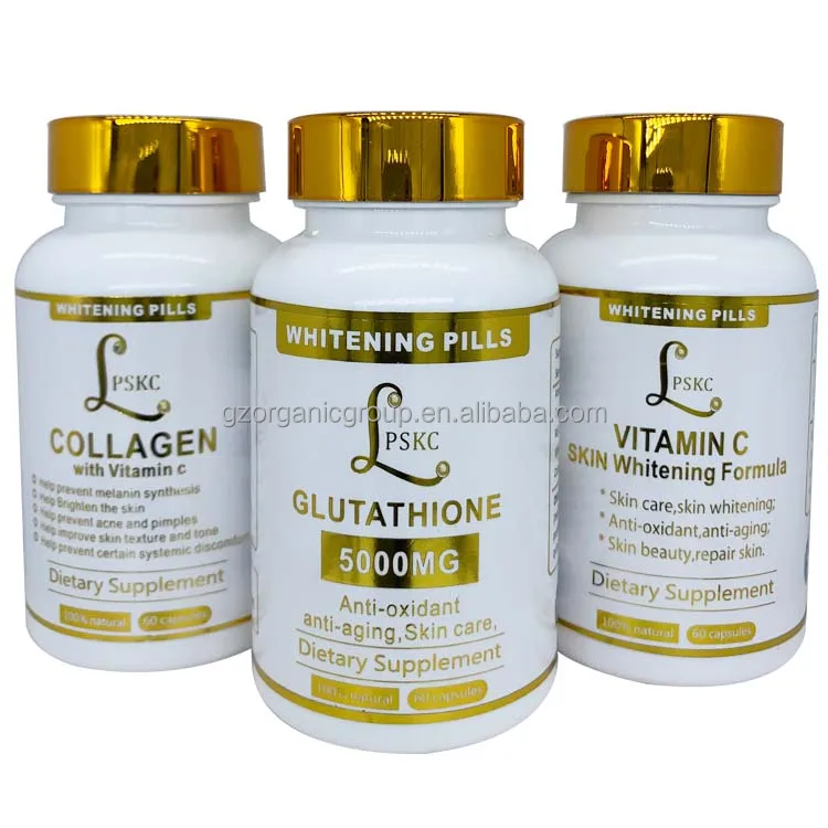 Коллагеновые капсулы L-глютатиона 5000 мг витамин C для красоты отбеливания кожи глютатиона таблетки