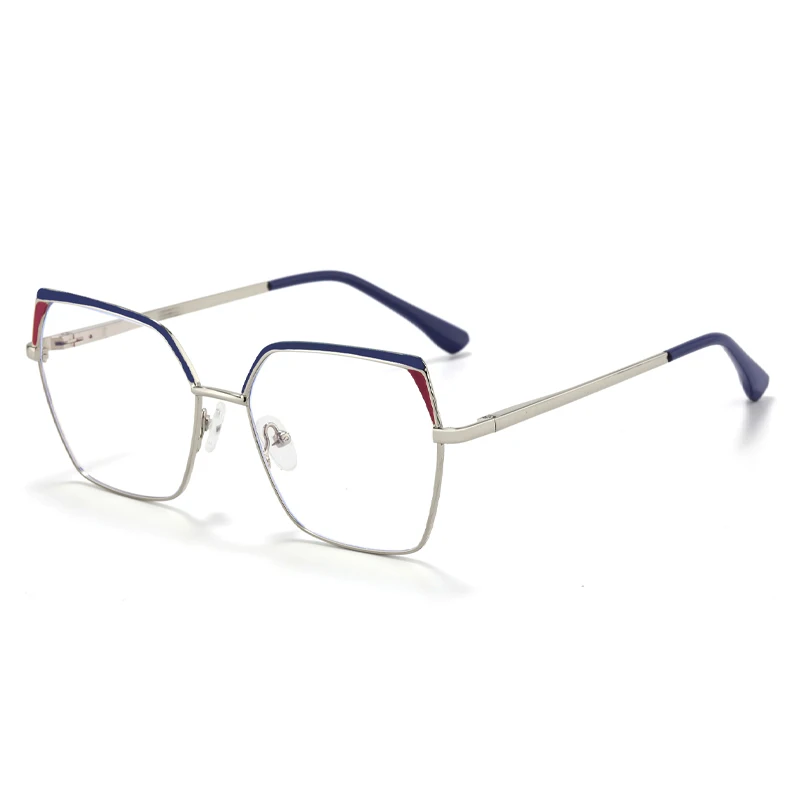 2024 Custom Logo Oversized Glasses Eyewear Manufacturer Metal Frame Optical Square Glasses Anti Blue Light Men Eyeglasses Frames