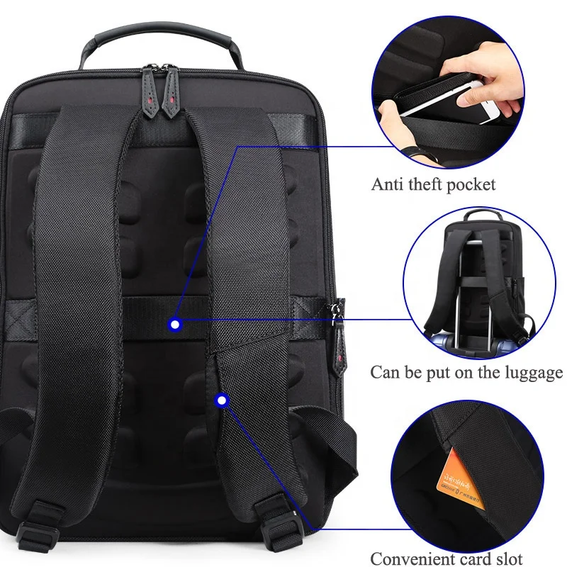 BOPAI Men Business USB Charging Travel Bag Large Capacity Anti Theft Back Pack 15.6 Inch Laptop Backpack