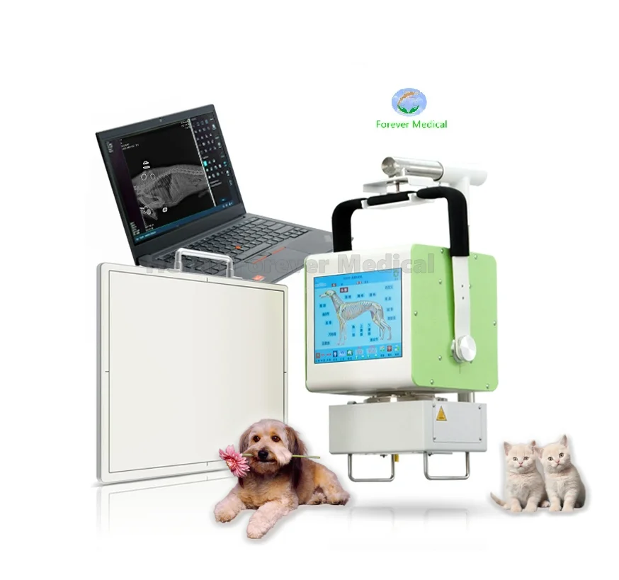 Animals Trolley Optional DR Portable veterinary digital x-ray machine Medical 5kw DR x ray with touch screen For Pet Clinic