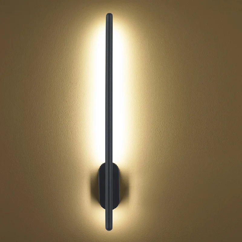 Custom Hotel Modern Black LED Linear Wall Lamp Indoor Wall Lamps Home Decor Strip Wall Lights For Home Bedroom
