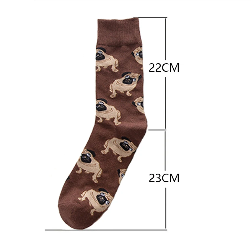 Manufacturer Plus Size Funny Pugs Dog Animal Cartoon Cotton Men Crew Socks