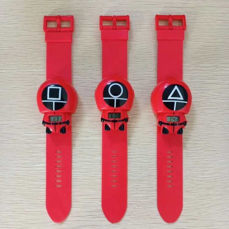 Хэллоуин Рождество Детские подарки игра кальмар Часы игрушки корейский Забавный мультяшный кальмар игра кальмар