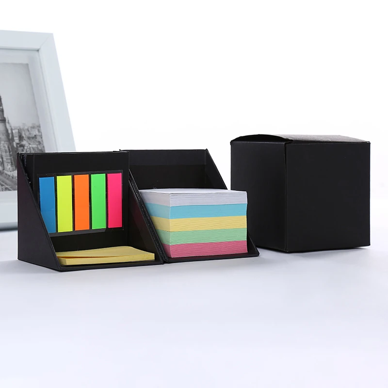 Mini Sticky Note Pad Set with Foldable Pen Holder Self-adhesive Blank Writing Papers Christmas Gift Supplies for Adults