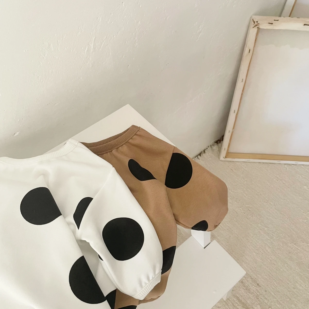 Korean Baby Girls Romper Clothes for Newborns Bodysuit Long Sleeve Polka Dots Sweatshirt Romper Autumn Baby Boy Romper