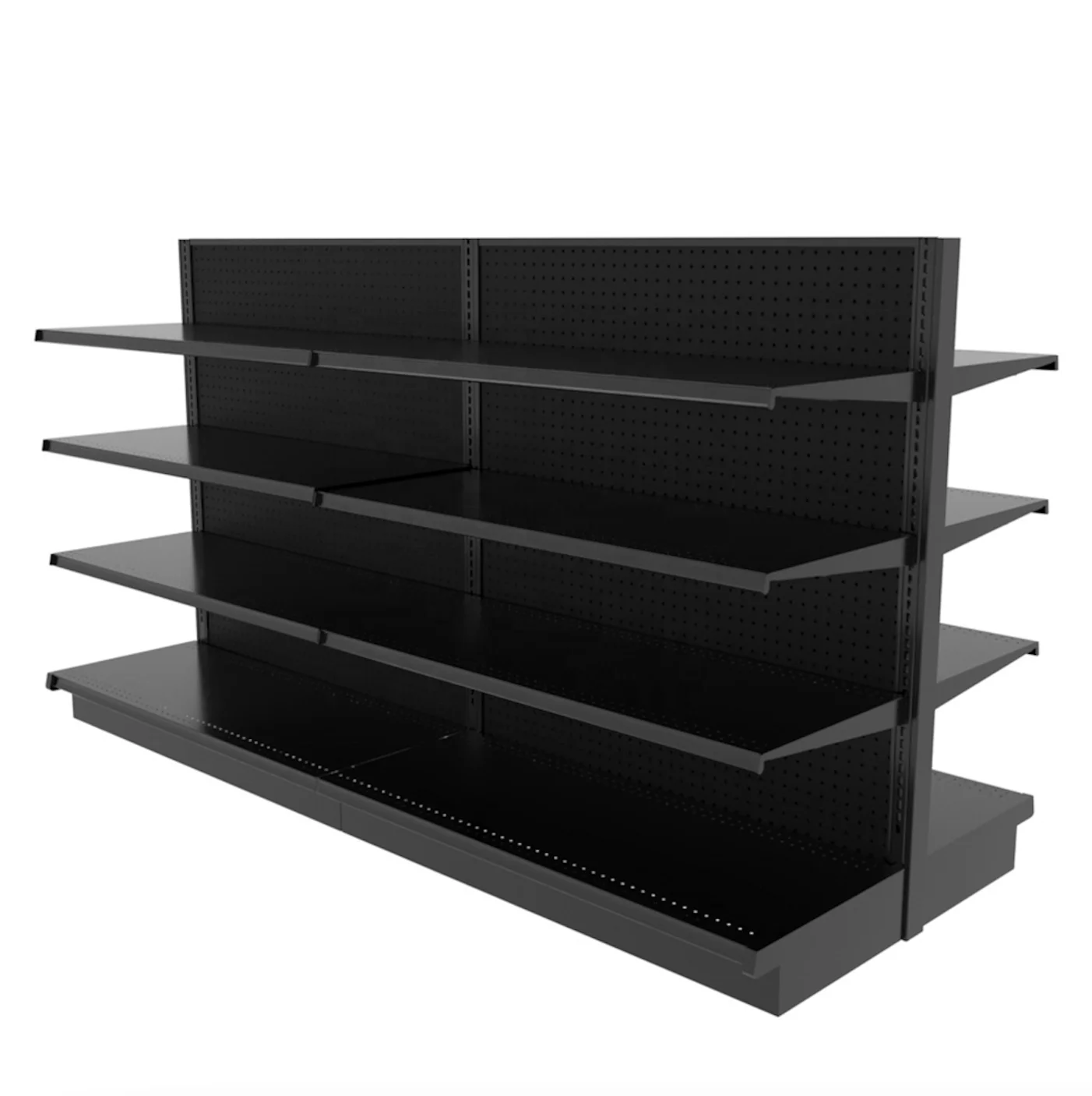Heavy Duty Black Gondola Shelving For Liquor Store