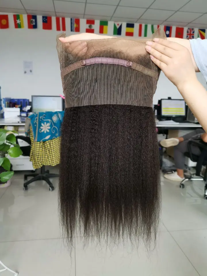 
Kinky Straight 360 Medium Brown Lace Frontal 10A Grade Virgin Brazilian Hair Lace Frontal Closure 