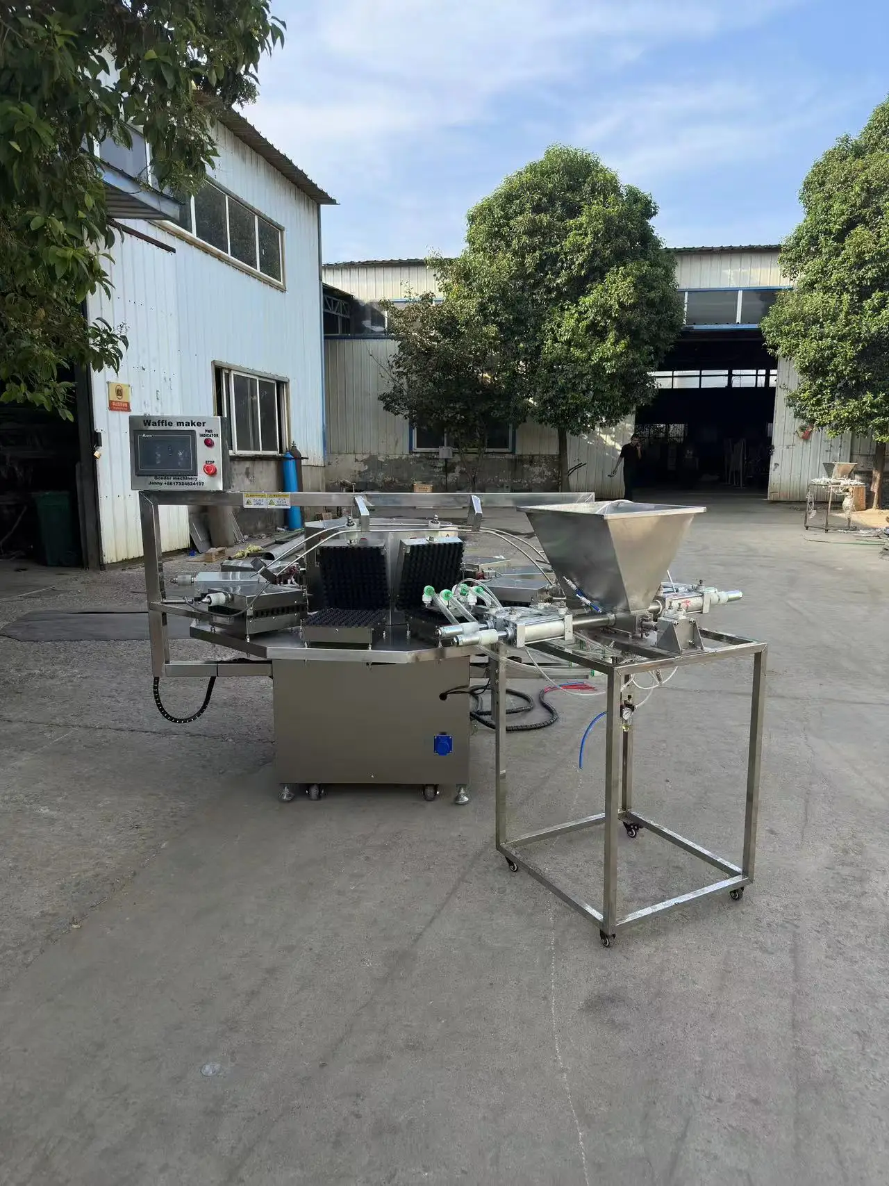 Factory support automatic waffle cookies making machine stroopwafels baking machine waffle maker