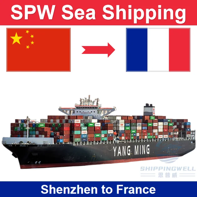FCL Fast Sea Freight Shipping From Shenzhen China to France by Door to Door and Customs Clearance Services 20GP 40HQ Cheap Ship