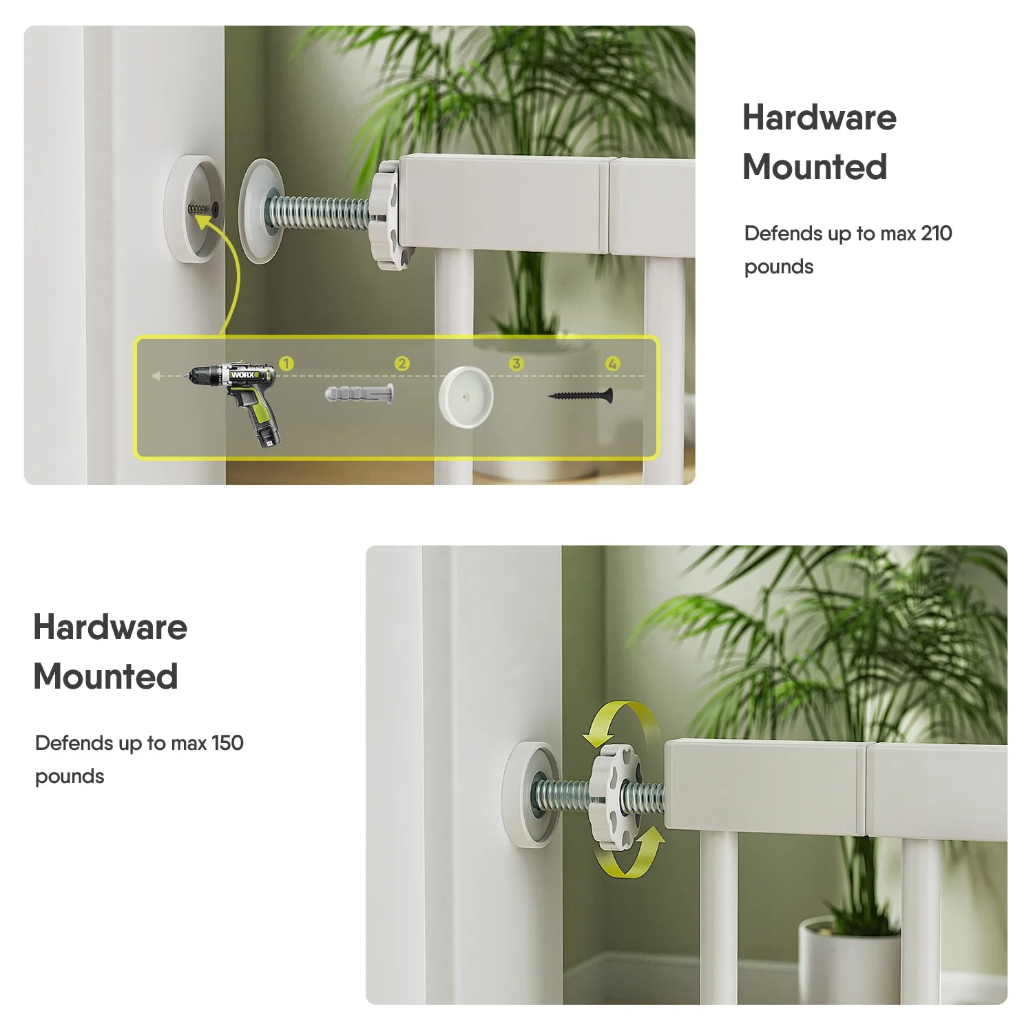 New design safety device child pet isolation parallel bars with locking metal child safety gate baby and pet safety device no-pu