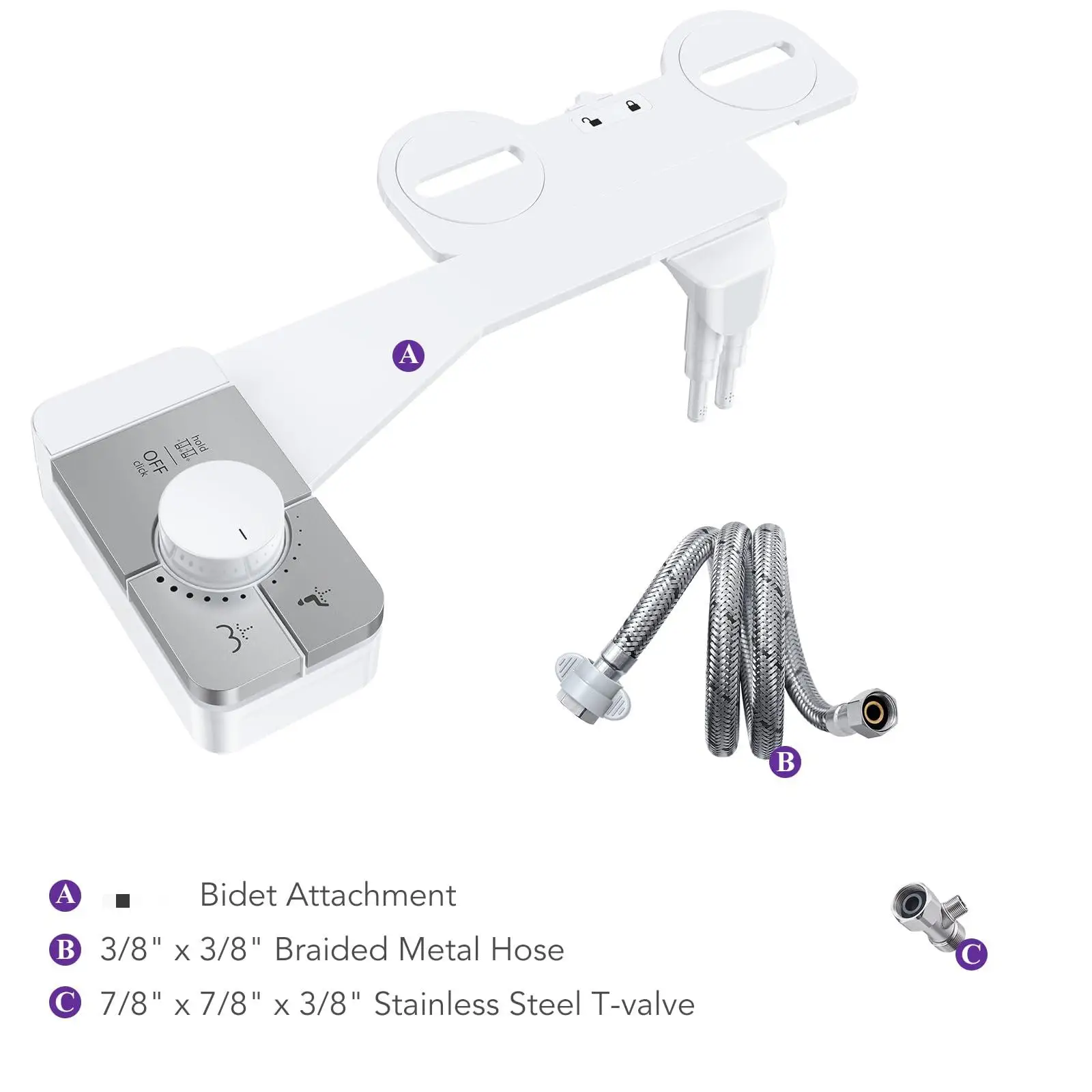 2024 factory price toilet bidet with two nozzle for female and male washing  ABS chrome  bidet