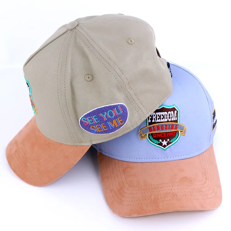 two tone 5 panel white high quality curved brim baseball hat embroidered base ball cap for men team baseball cap