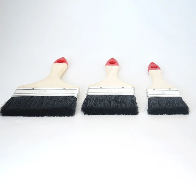 Flat Paint Brushes Wooden Handle Painting Brush Flat Bristle Paint Brush