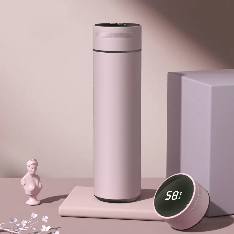 316 stainless steel candy color cute simple LED display hot thermo vacuum cup intelligent water cup thermos cup