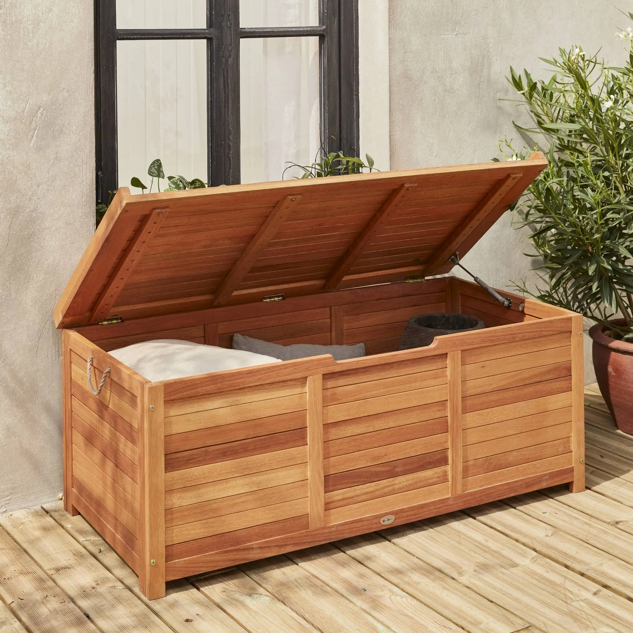 Садовая коробка 200L деревянная 125x60 см с подъемным механизмом