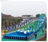 Outdoor Giant Steel Frame Supported PVC Water Swimming Pool For Water Slide Park Games