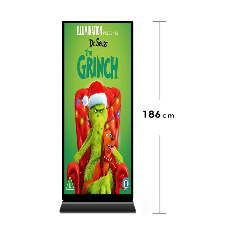 Full Screen Floor Standing Digital Signage 4K Lcd Display Wayfinding Sdk Advertising Kiosk For Shopping Malls