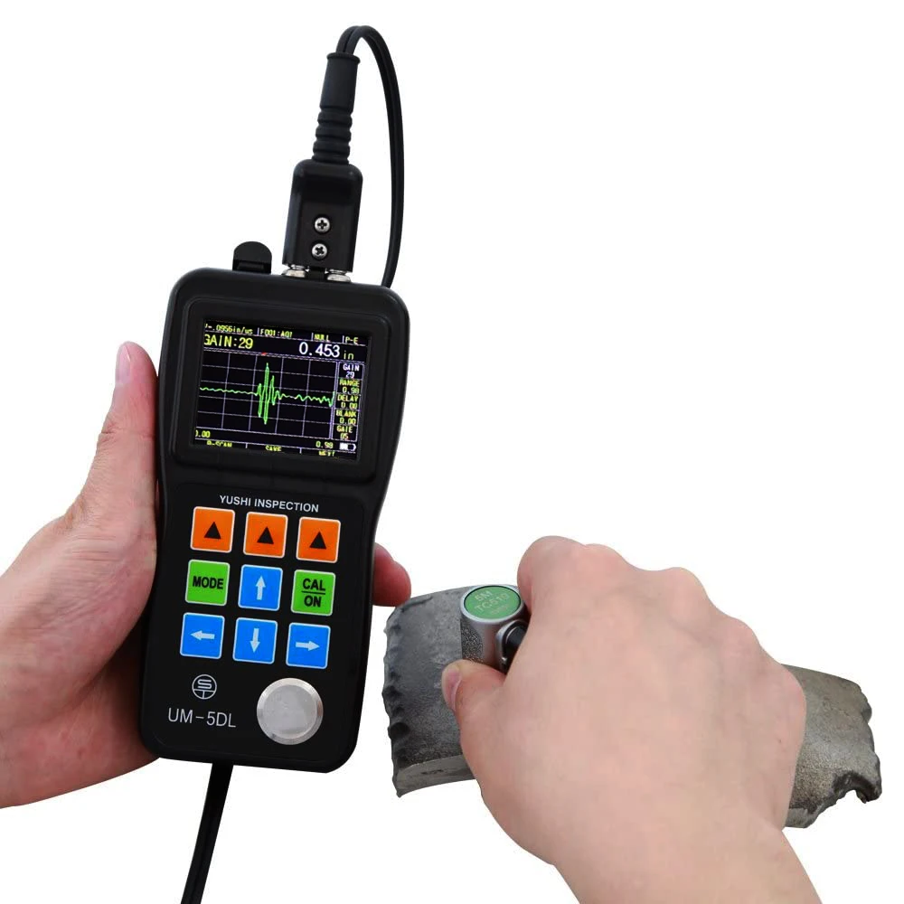 YUSHI 0.5mm to 508mm A Scan B Scan Ultrasonic Thickness Gauge UM-5 Resolution 0.01mm Through Paint NDT UT