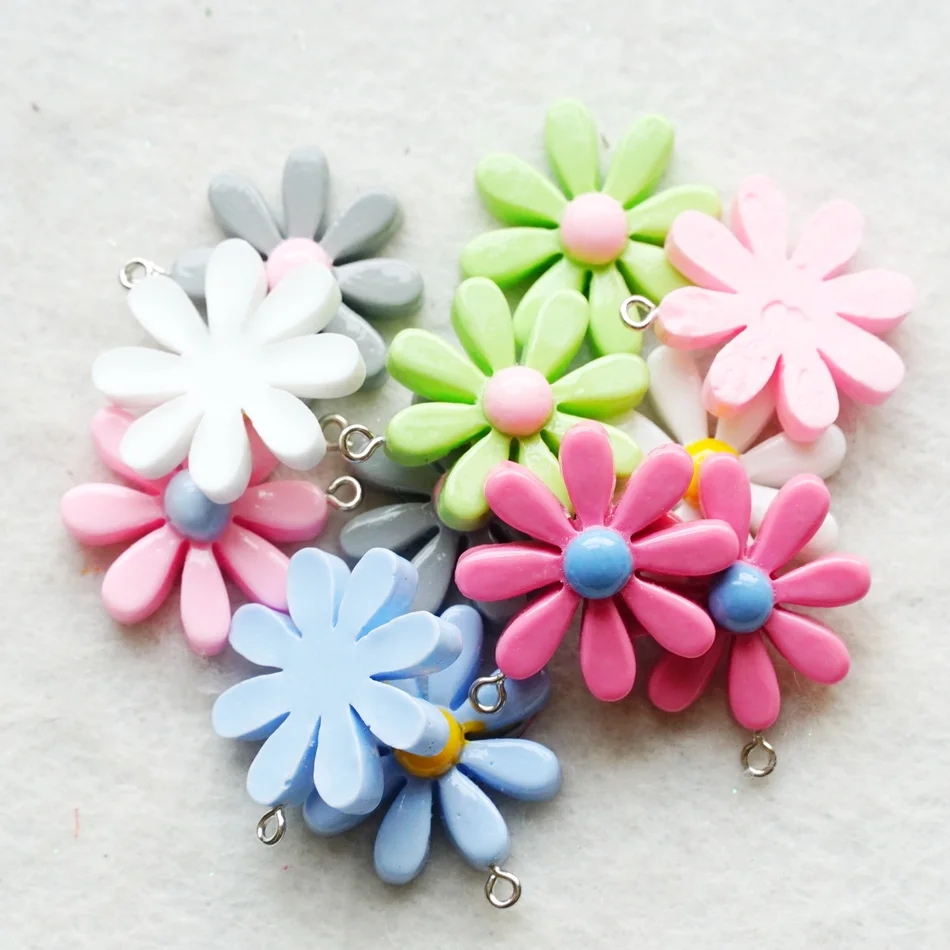 
Resin Charms Daisy Flower Cabochons for DIY Scrapbooking Craft Making Decorations 