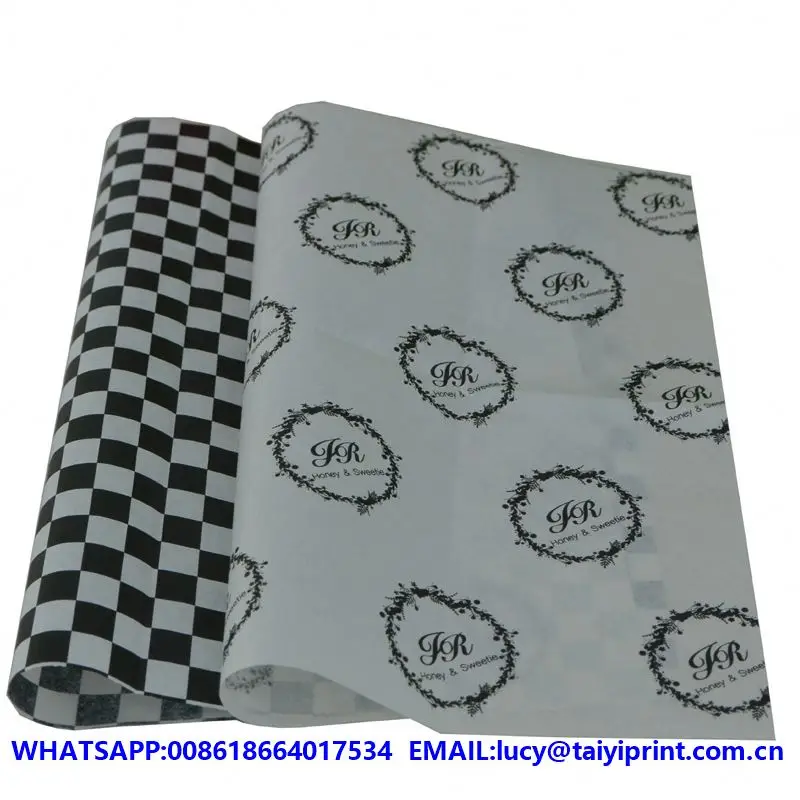 
Custom design logo printed food wrapping tissue paper 