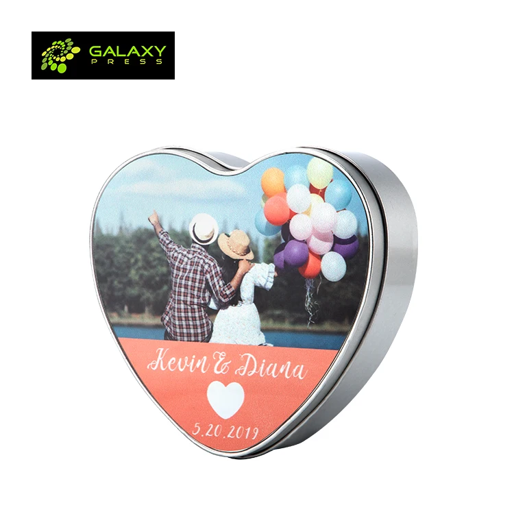 High Quality Metal Sublimation Tins Box Blanks of Heart Shape