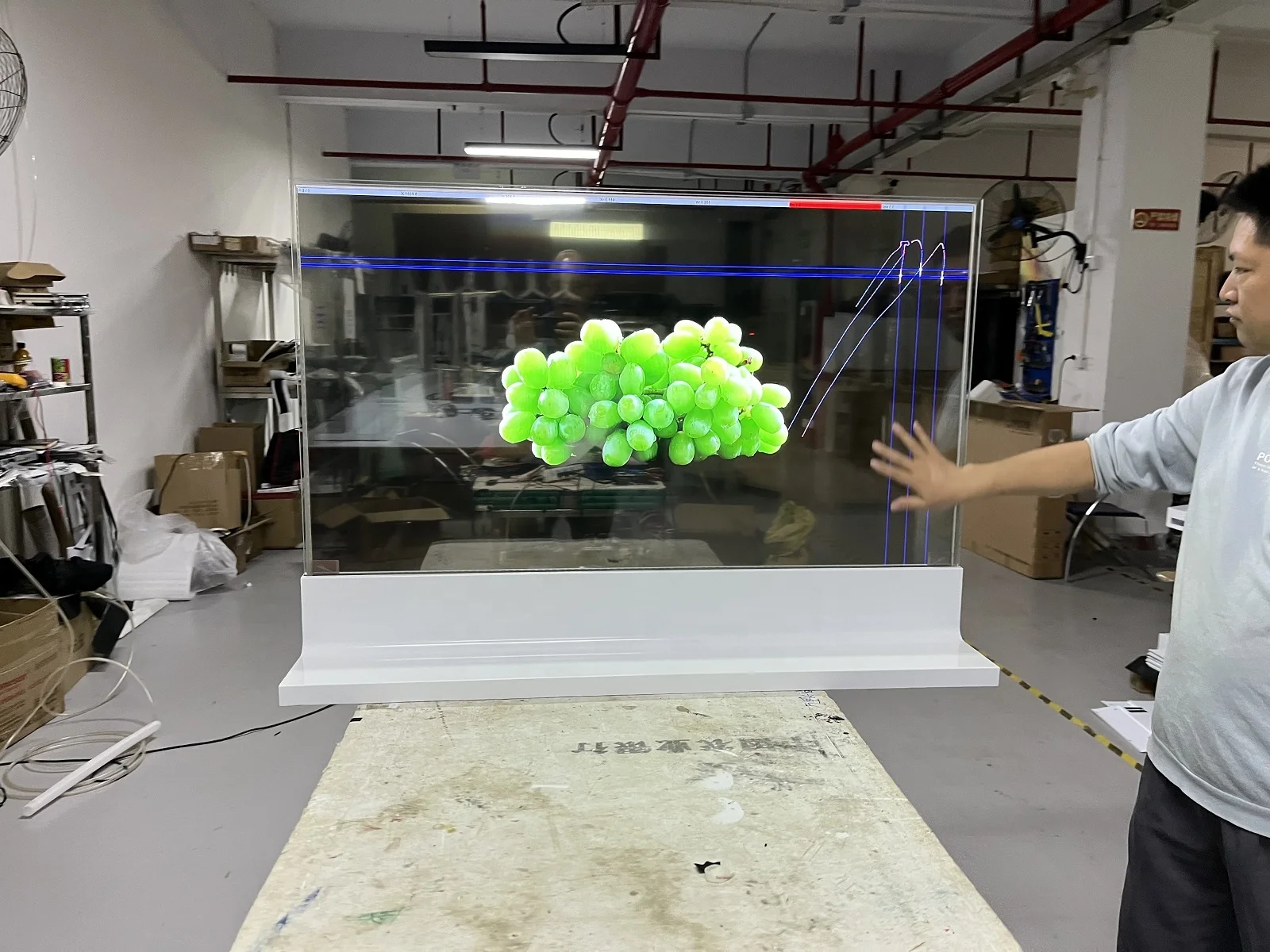 Floor standing desktop 55 inch OLED transparent screen digital signage creative OLED touchscreen display monitor