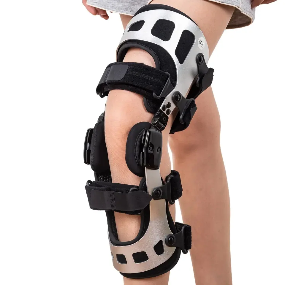 OL-KN038 Universal Medical Osteoarthritis Stabilizer Brace Hinge  Knee Joint Support For Pain Relie OA Dual Upright Knee Brace