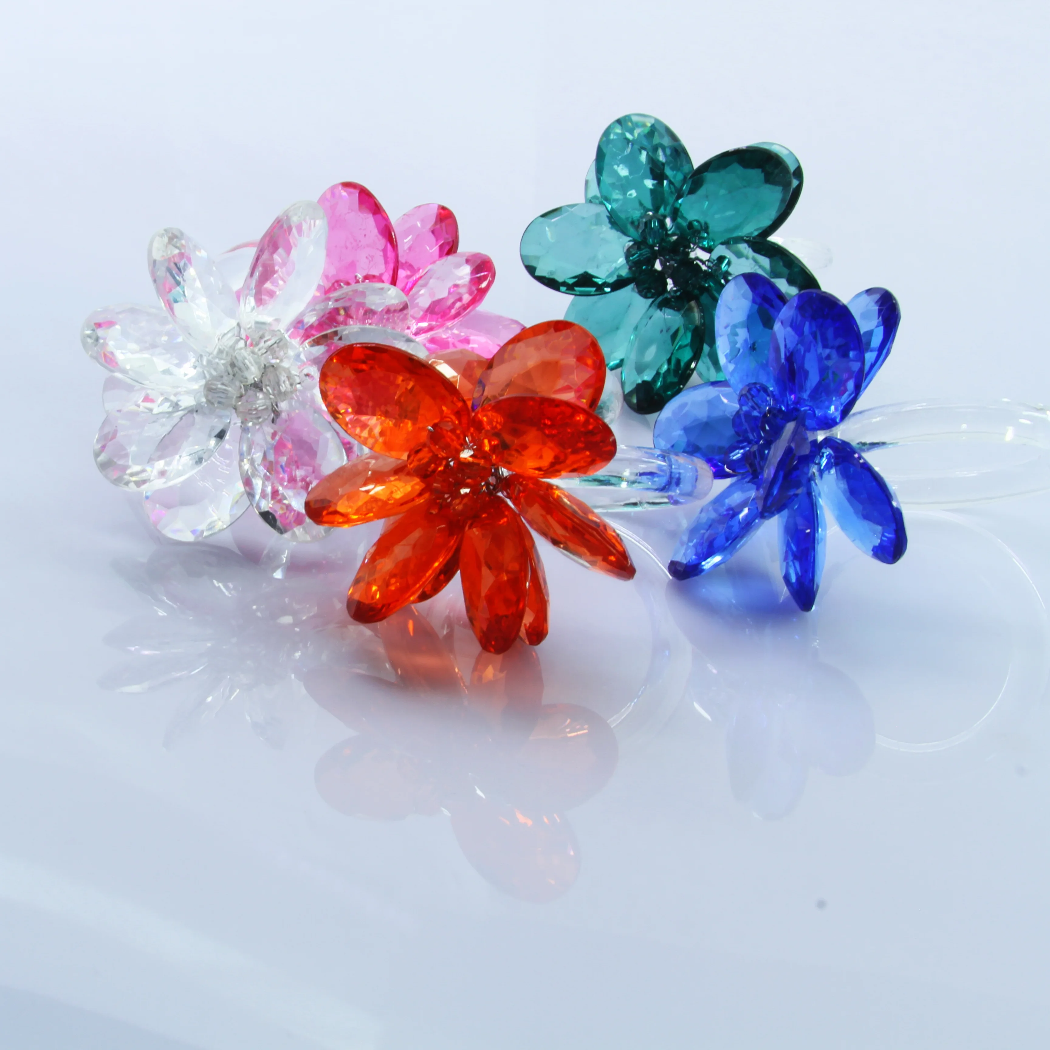 Acrylic flower napkin ring handmade decoration napkin holder many colors