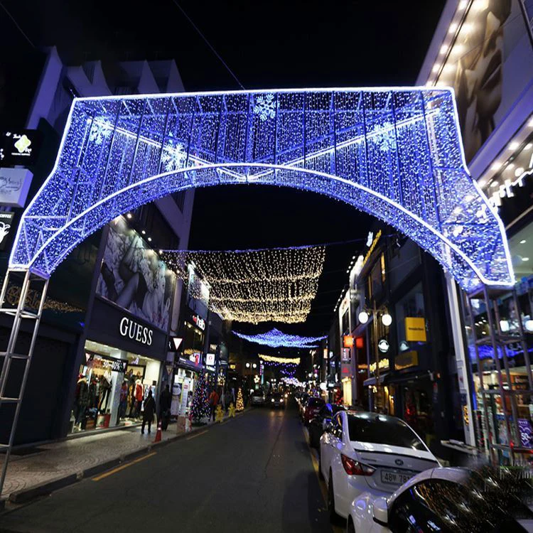 EVERMORE горячая Распродажа Рождественская уличная Крестовая декорация Рождественская Снежинка 3d мотив свет