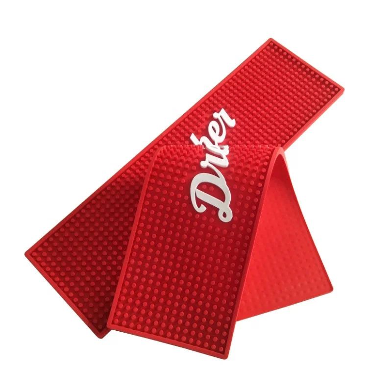New Design 2023 Wholesale Bar Mat Beer Drip Rubber Mat Custom Logo Spill Rail PVC Bar Mat Special Design Accept