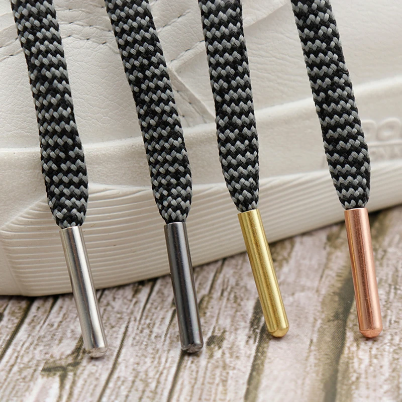 Factory Wholesale Shoe Laces Round Tips Metal Hoodie Aglets Durable Flat Shoelace Aglet For Shoelace Hoodie Strings