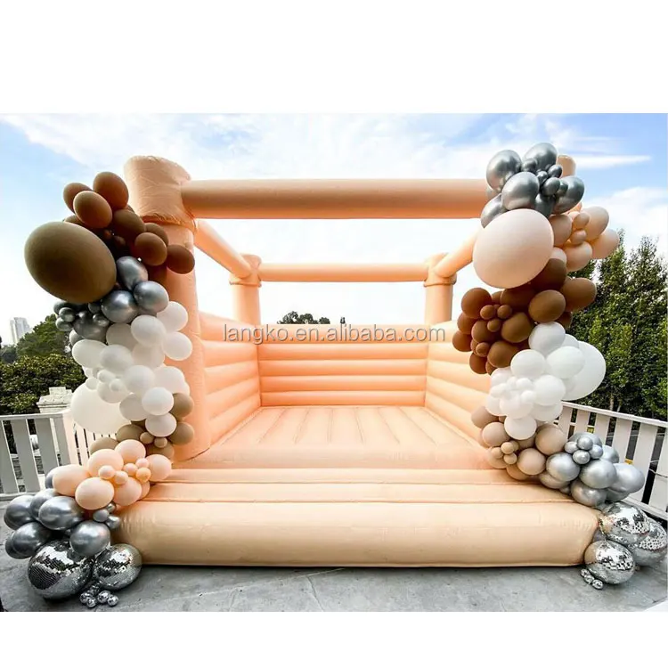 
Commercial inflatable white wedding bounce house moonwalk bouncy castle for party 