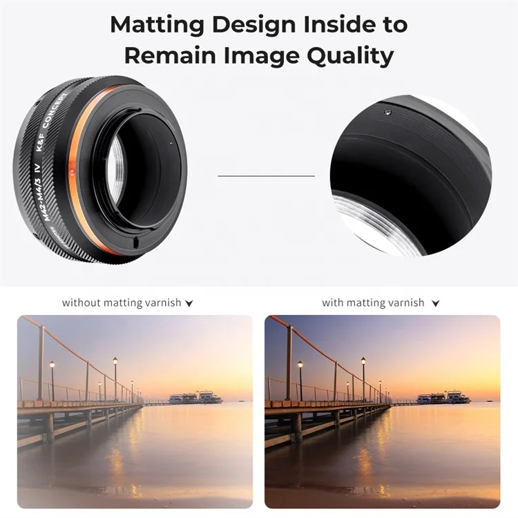 K&F Concept Lens Mount Adapter M42-M4/3 IV Manual Focus Compatible with M42 Lens and Micro Four Thirds (M4/3) Mount Camera