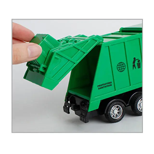 Alloy Rally Car Sliding Sanitation Truck Model with Lights Diecast Car Diecast Toy Vehicles Set For Children