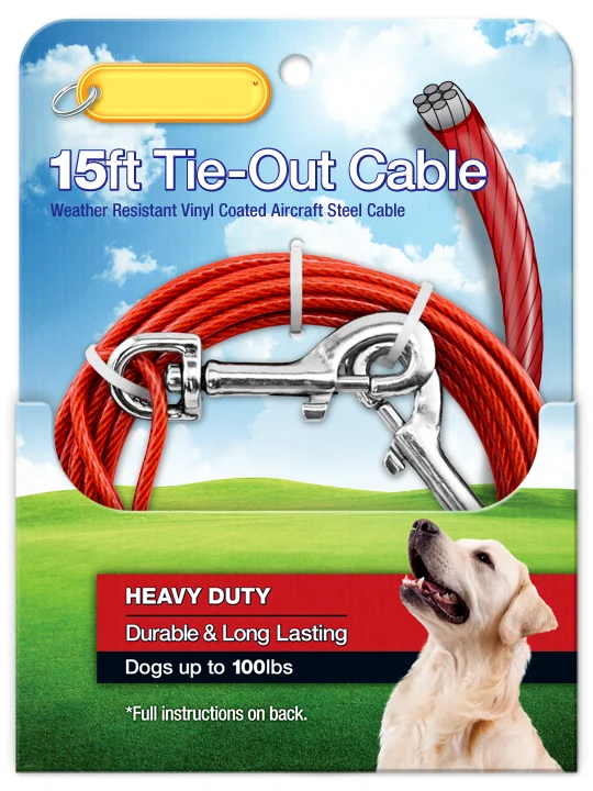 PVC coated dog tie out cable leash and stake  Pet Accessories Wholesale