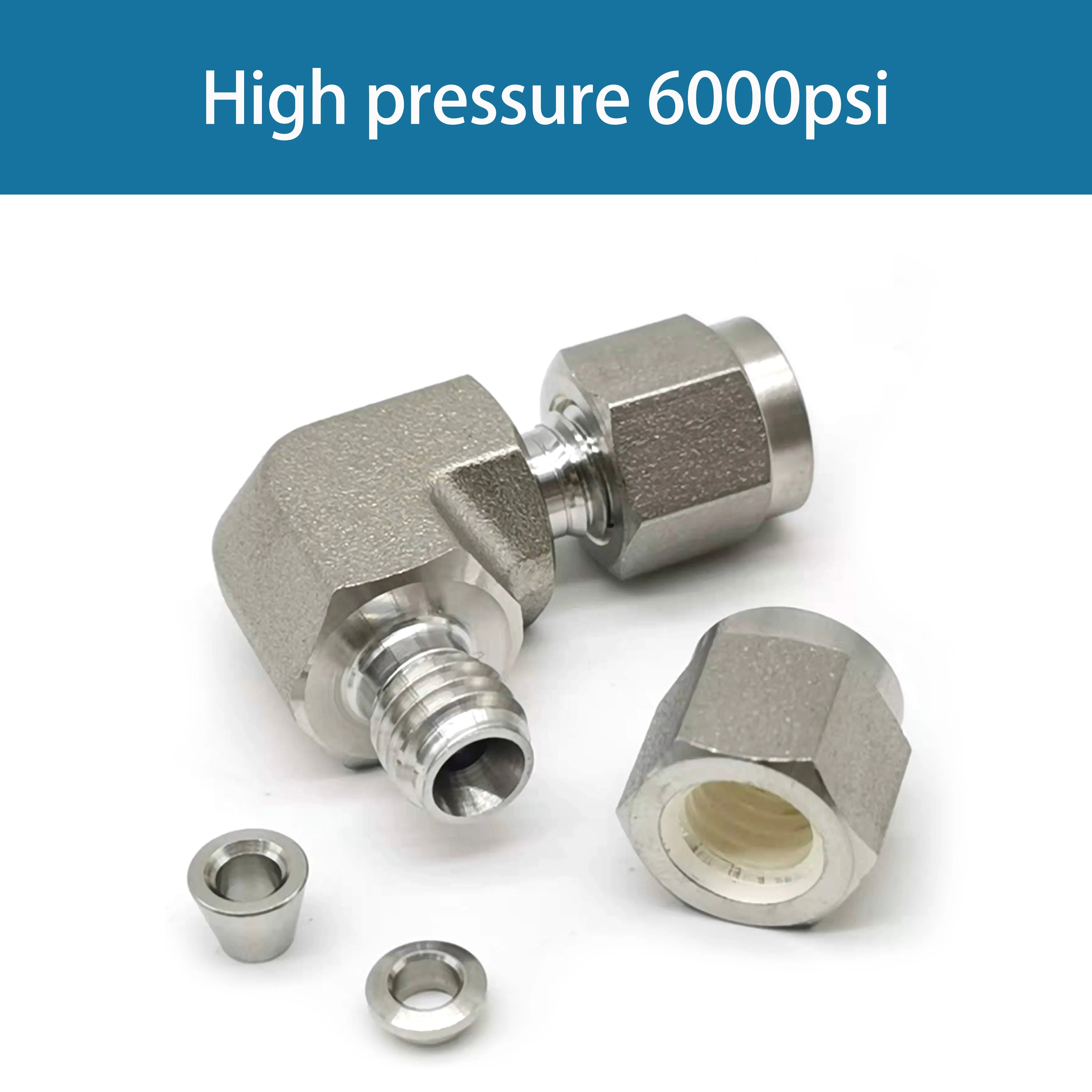 Hydraulic Elbow Compression Fitting Instrumentation Elbow Connector 90 Degree Stainless Steel Tube Elbow