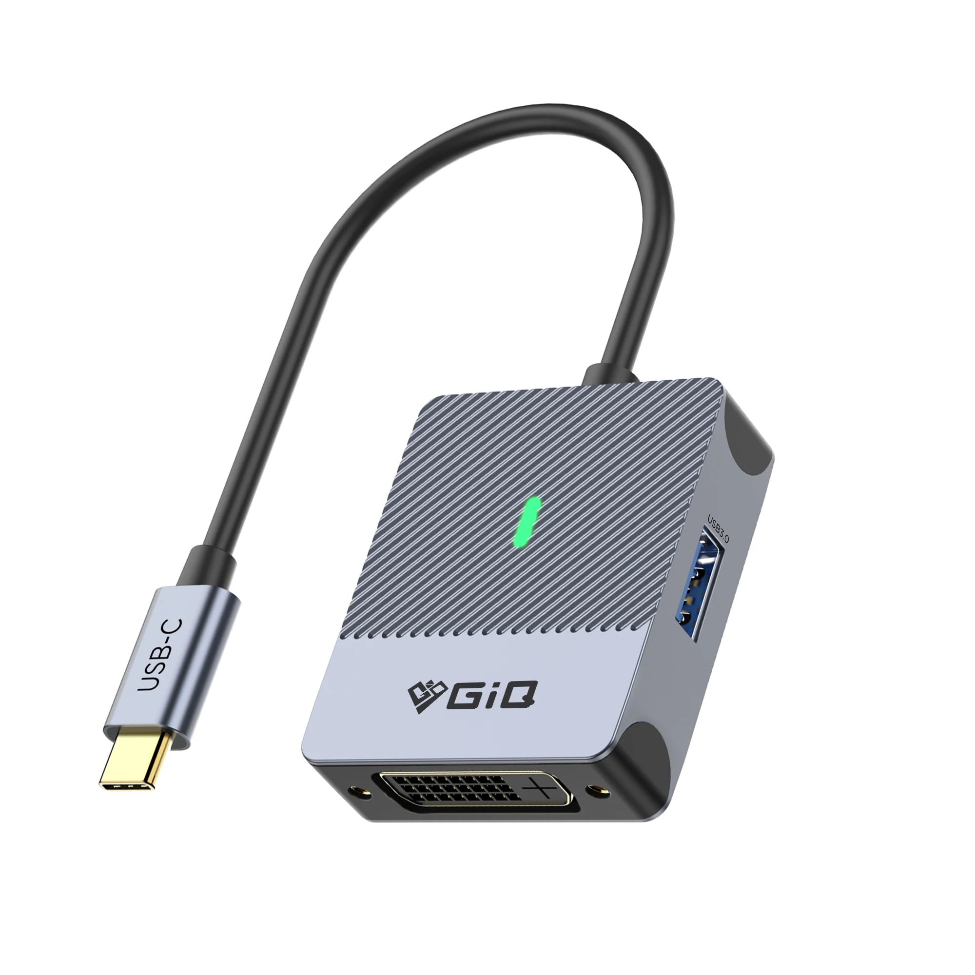 USB C to DVI Adapter 1080P 60Hz Projection to USB3.0 Compatible with Chrome OS XP Linux Vista 2 in 1 Type C Hub