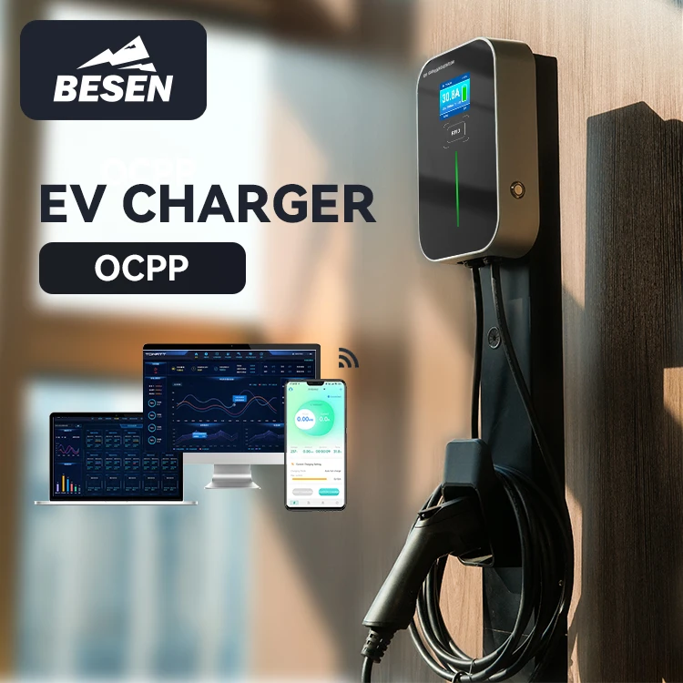BESEN manufacturer AC EV CHARGER ocpp 1.6j 7kW car charging station with type 2 plug