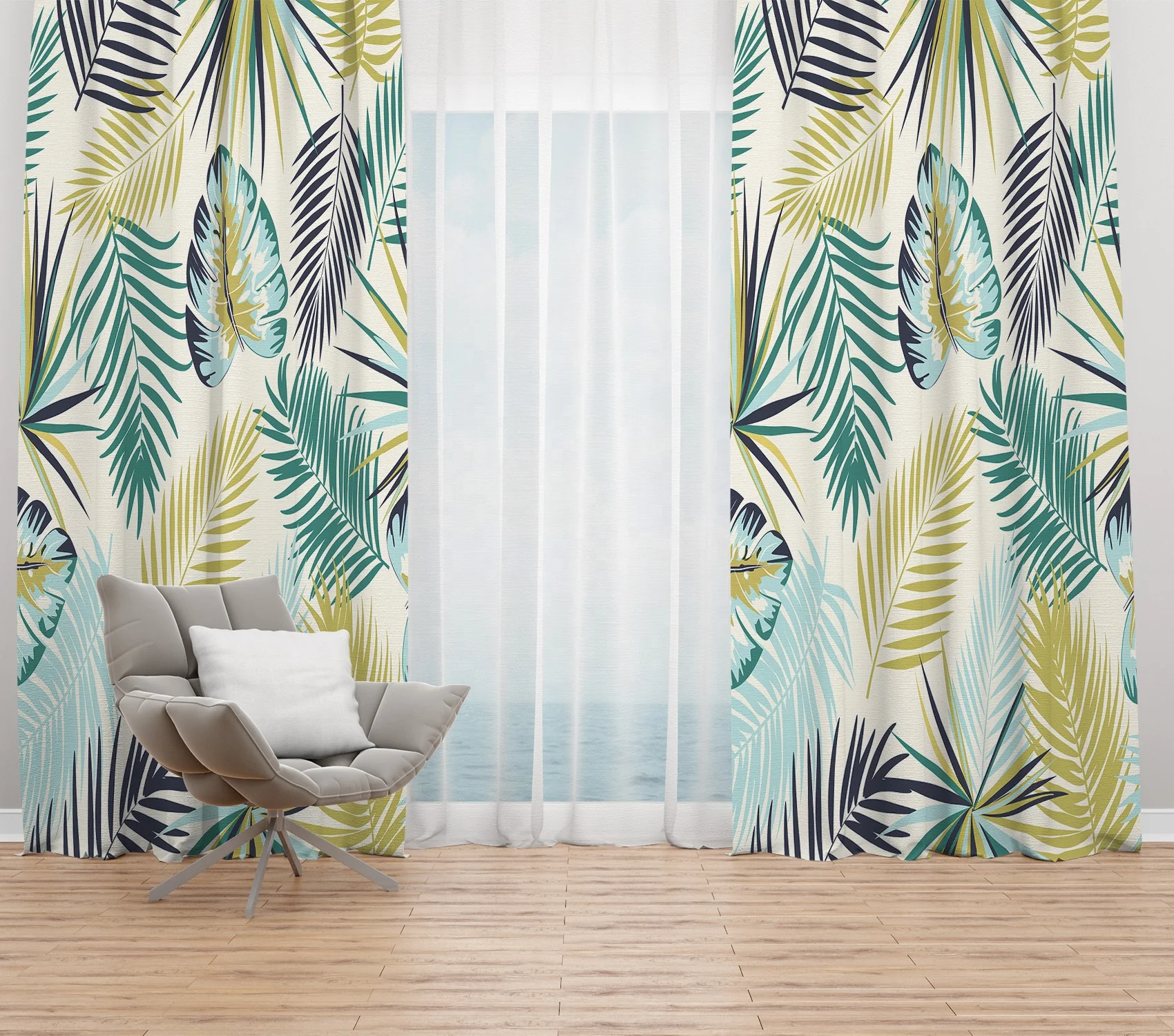 
Factory Wholesale Custom Flowers And Trees Landscape Series High-precision Curtains For Living Room And Bedroom Sun-proof Thicke 