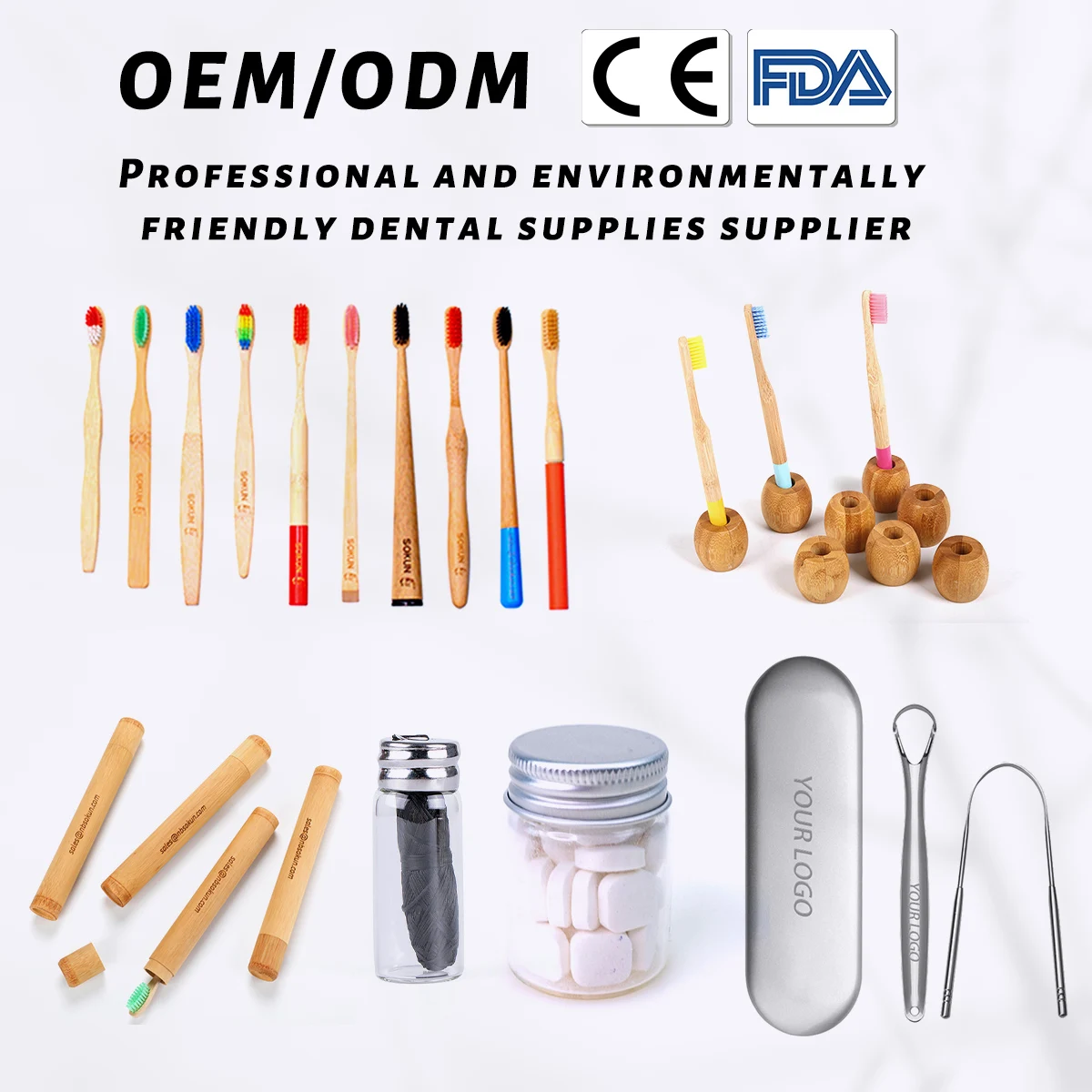 Eco-Friendly Organic Colorful Wholesale  bamboo Toothbrush Wood Toothbrushes