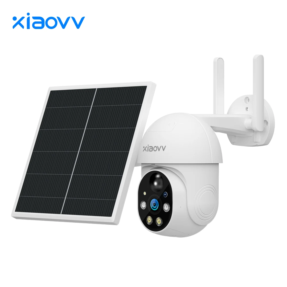 xiaovv-P6 1080P 3MP 4MP Outdoor Night Vision Solar Power Security Ip Camera 1080p 30m Ir Wireless Wifi Solar Battery Cctv Camera