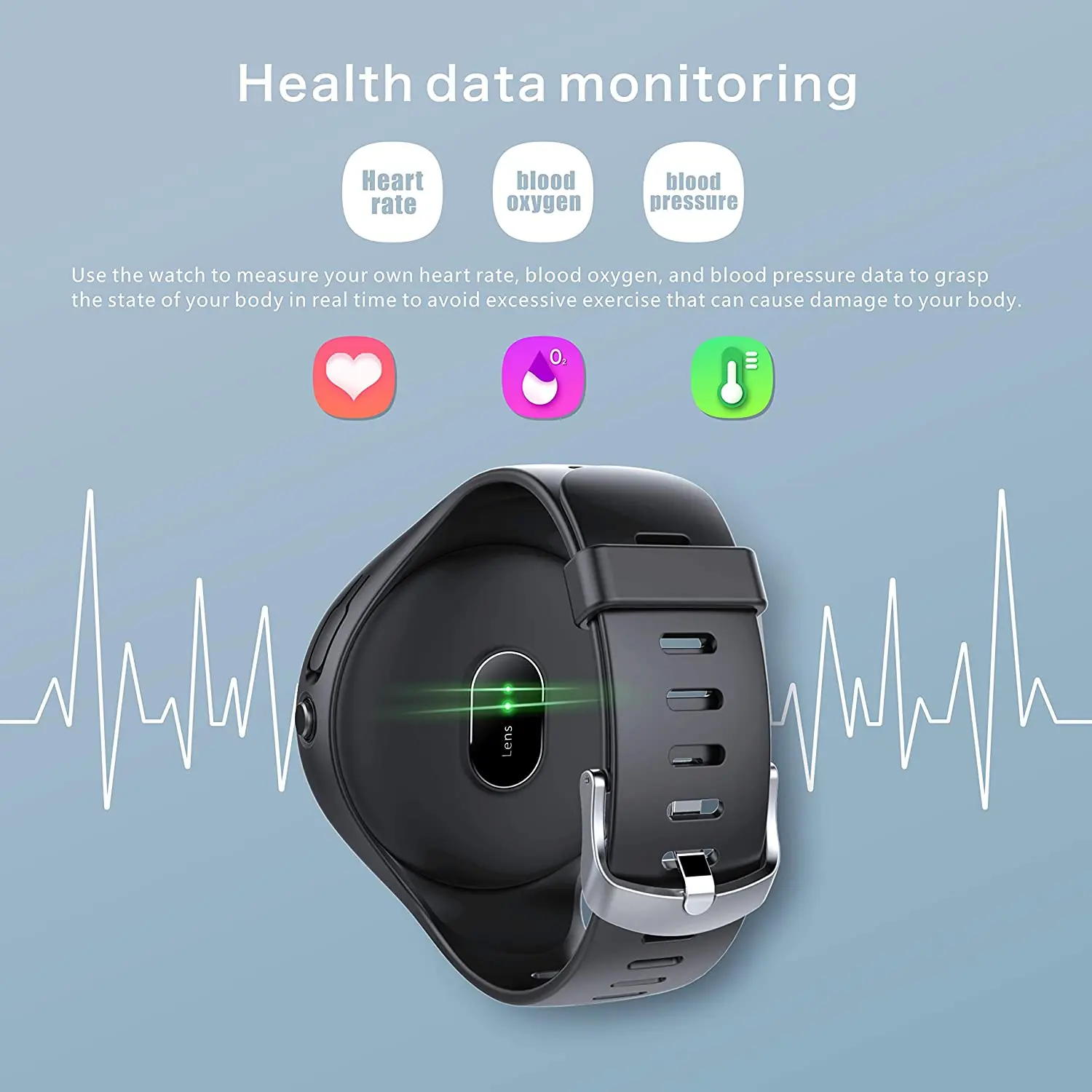 Shemax Smart Watch With Wireless Earbuds, Earbud Mini Watch Shape Headphones TWS Stereo Noise Cancelling Earphones