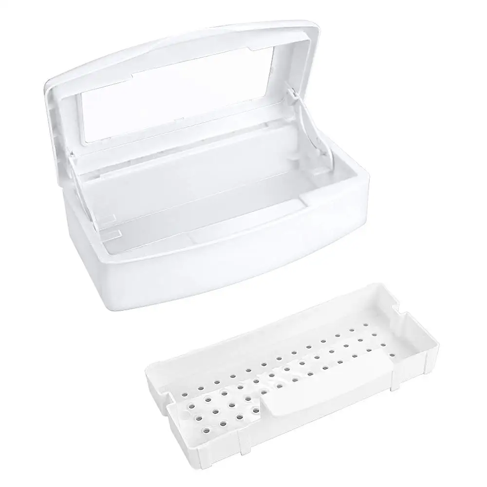 Plastic Nail Clean Sterilizer Box Manicure Nails Art Sterilizer Box for Nails, Tweezer or other Tools