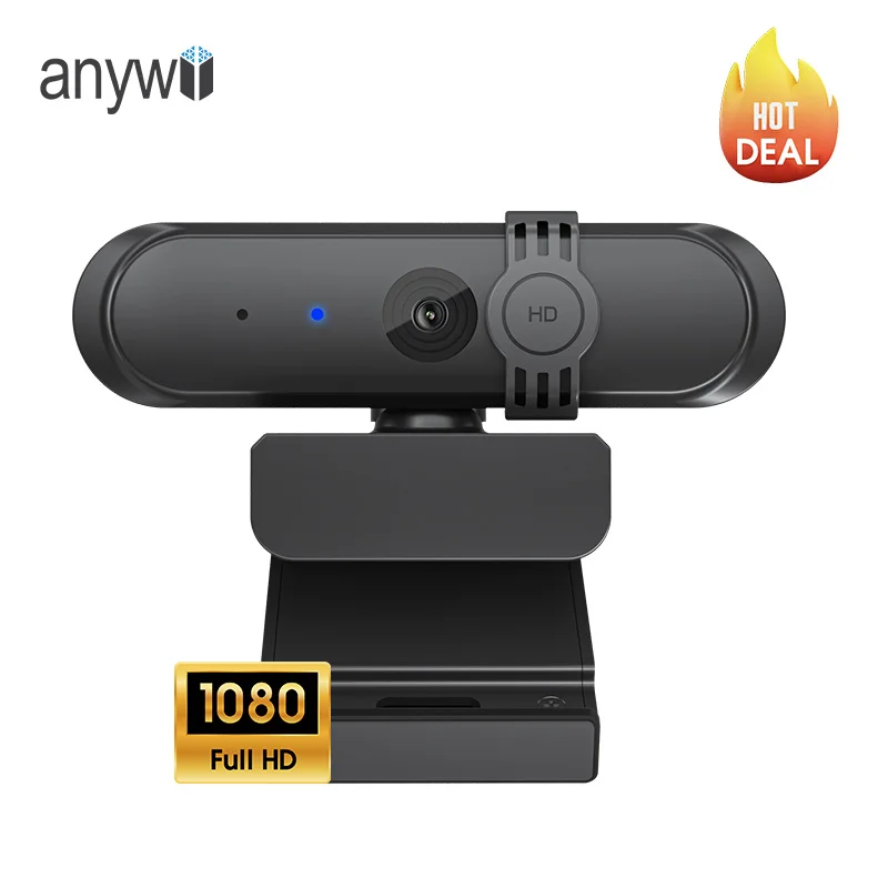 Anywill Hot sales New arrival web cam with Drive-free plug and play mic 1080P usb hd laptop webcam camera