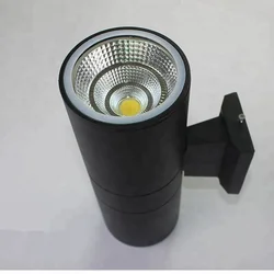 Promotional cylindrical shape single double aluminum outdoor waterproof cob ip65 e27 led wall lamp