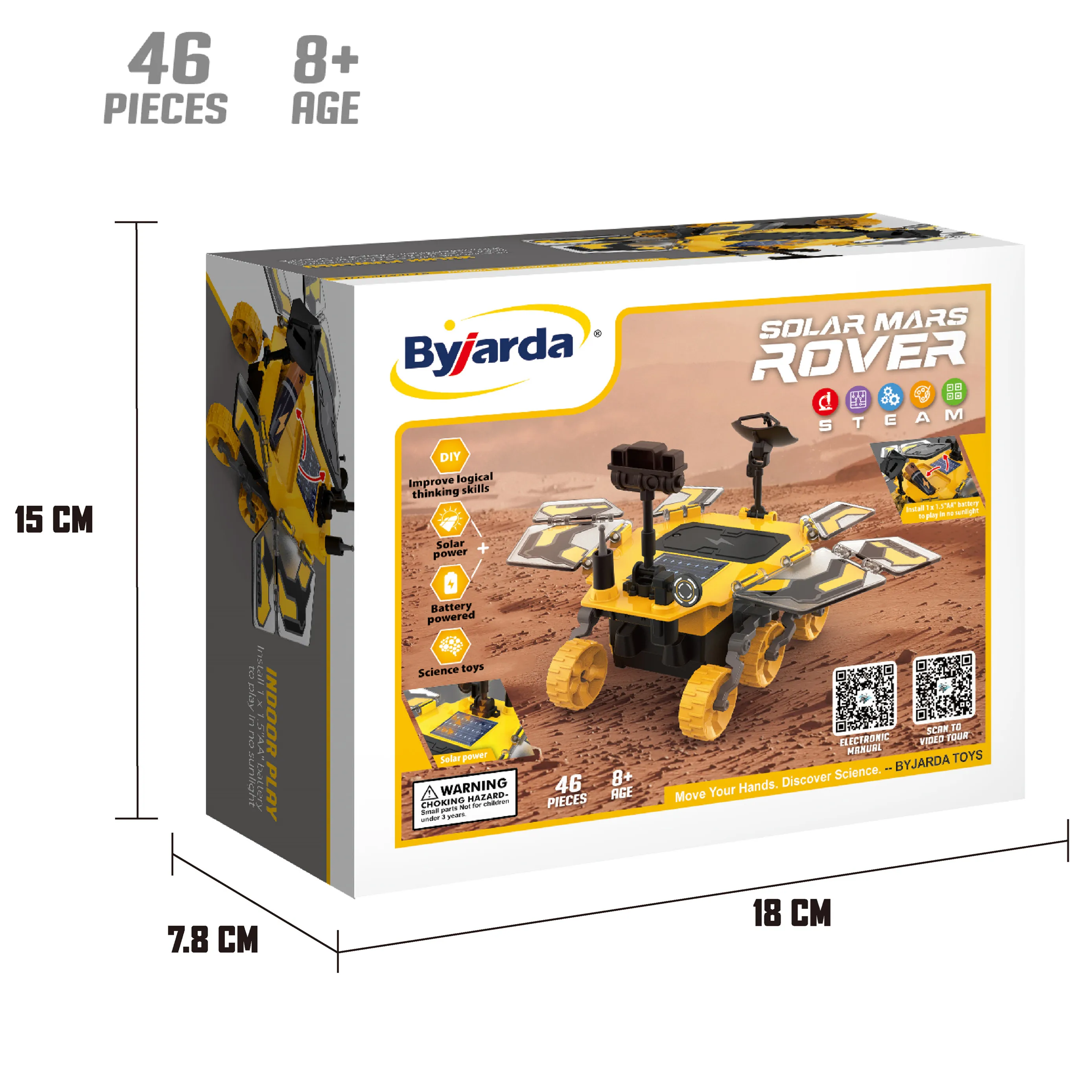 Kouyikou Science Experiment DIY Building Block Education Puzzle Car Mars Rover Model Solar Space Toys Car Gift for Kids