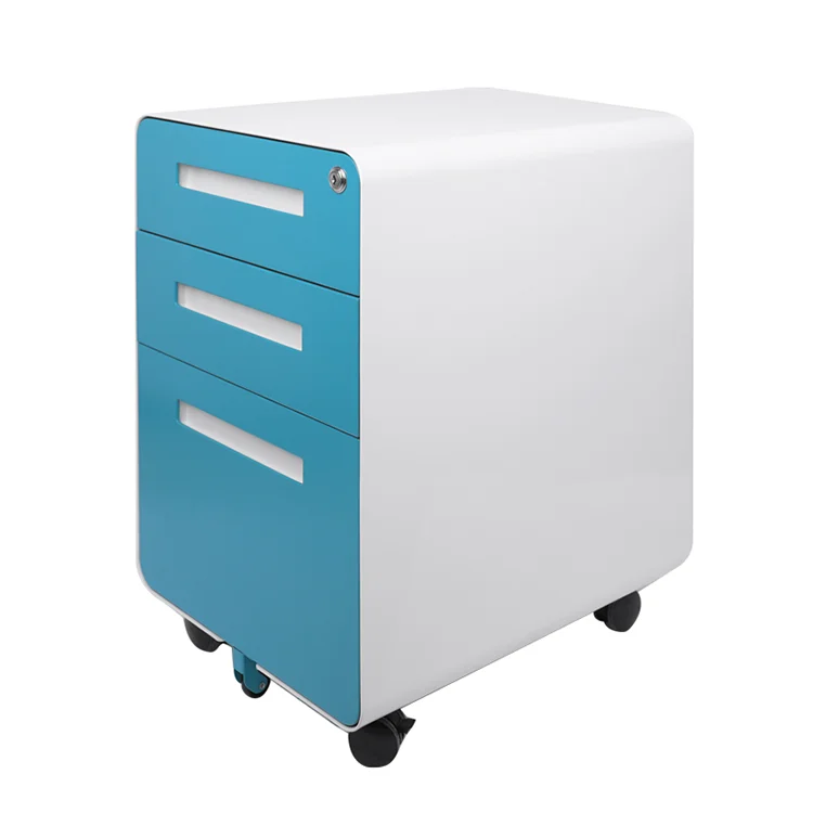 Heavy Duty Steel File Cabinet with Casters 3 Drawers Custom Color Metal Storage Unit Multi-Purpose Organizer for Office, Home