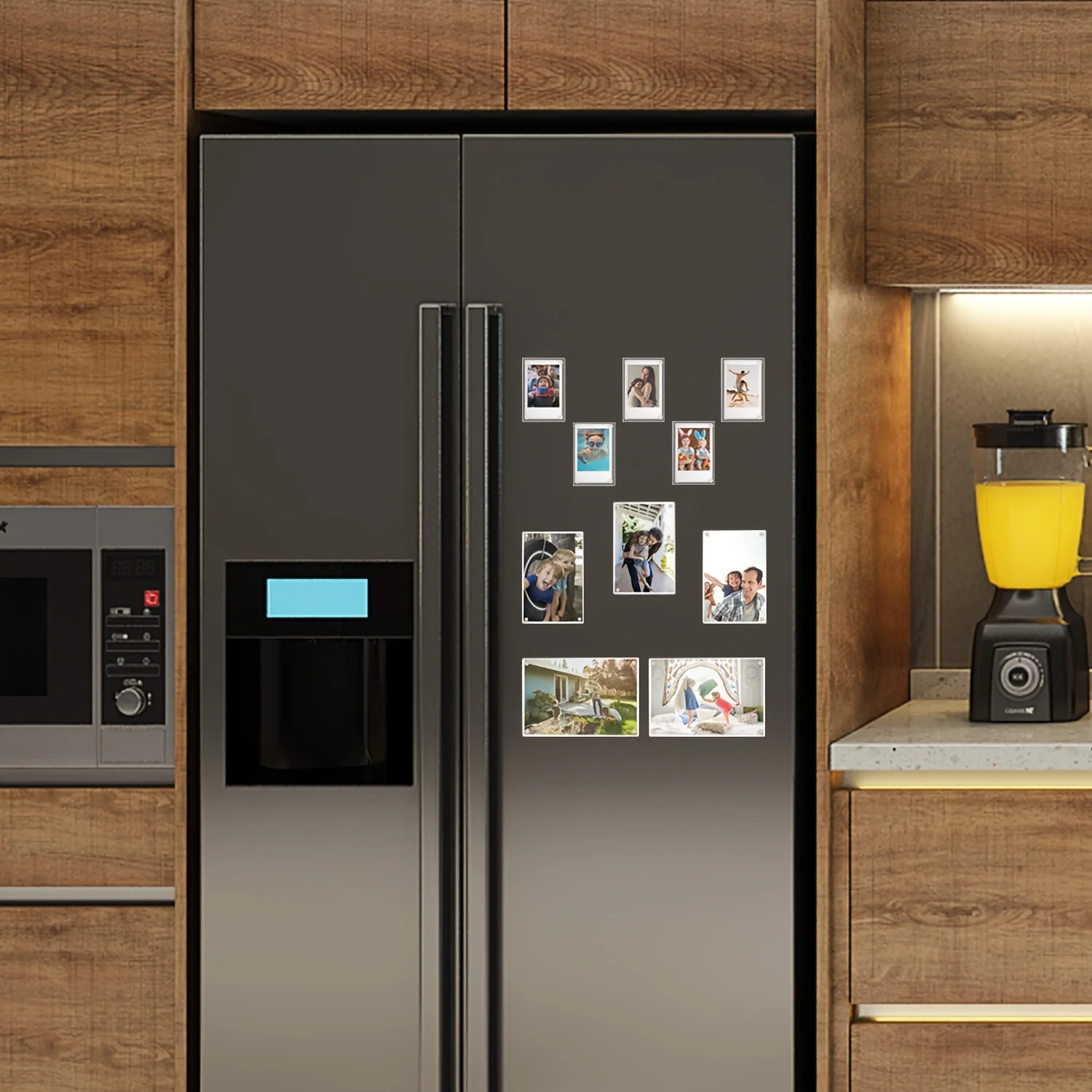 10Pcs 3 Inch Polaroid Acrylic Picture Frames Acrylic Fridge Magnetic Frame Double Sided Mini Clear Photo Frame for Refrigerator