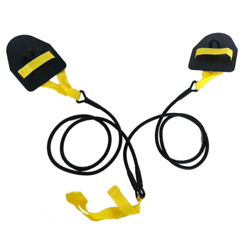 Wholesale Fitness Dipped Latex Tube swim paddles training exercise tether bungee cords swimming resistance bands
