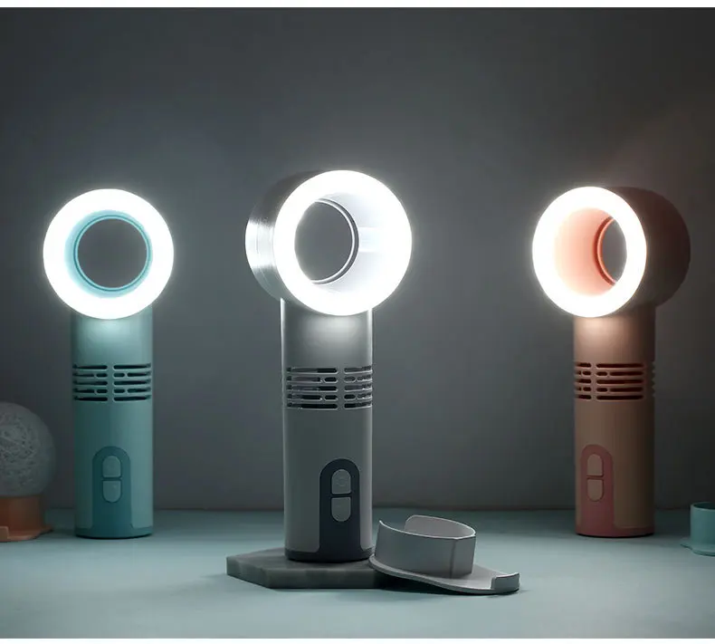 
Zero 11 Portable Bladeless Fan Handheld Silent ReChargeable Cordless Leafless Mini Desktop USB Fan With Supplement LED Light 
